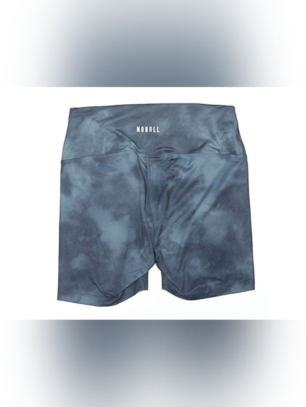 NOBULL Tie-Dye Slate Blue High-Waist Shorts. 6.5" Inseam.